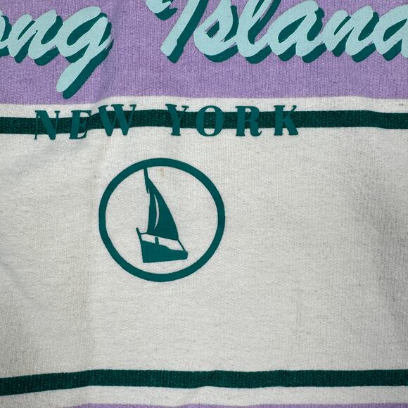 Public Library Cropped Hoodie XS The Hamptons Long Island Striped Purple White - Picture 3 of 10